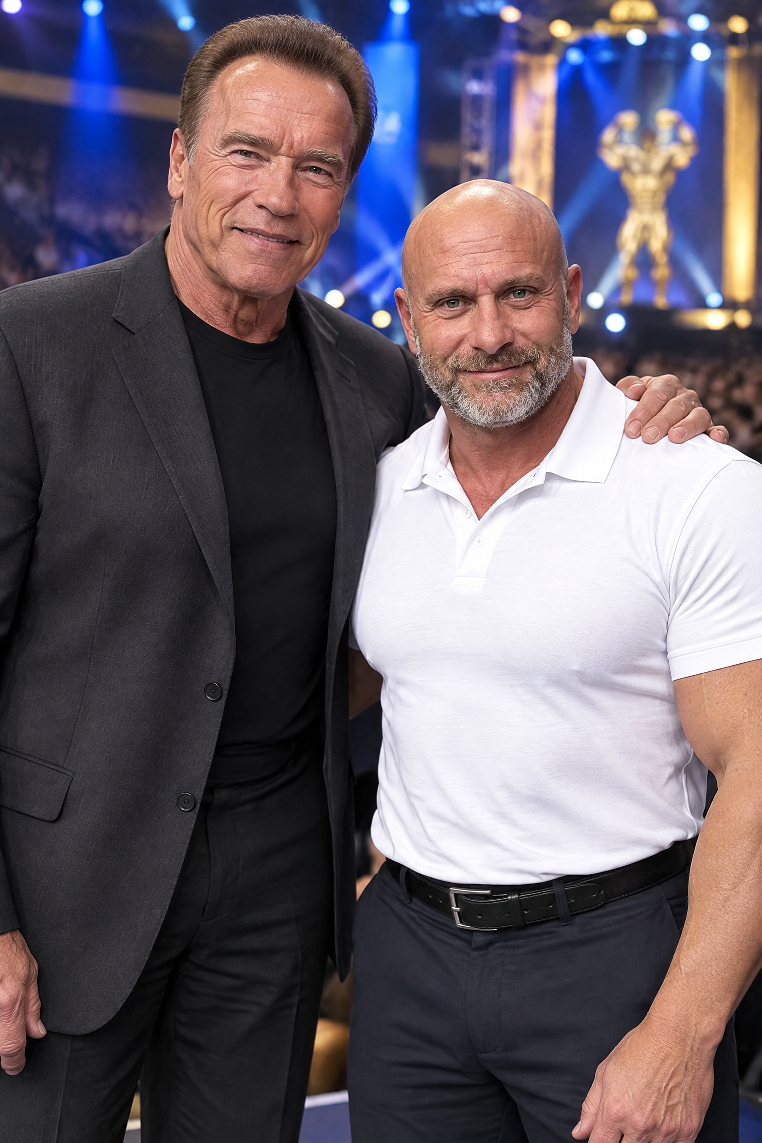 Steven Panzella attending event with Arnold Schwarzenegger